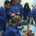 La prestigiosa Dra.  Mayory utilizando el l&aacute;ser.